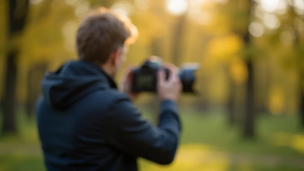 Cilvēks filmo vēl vienu cilvēku ārpusē, parādot pareizu kameras pozīciju un attālumu no fona